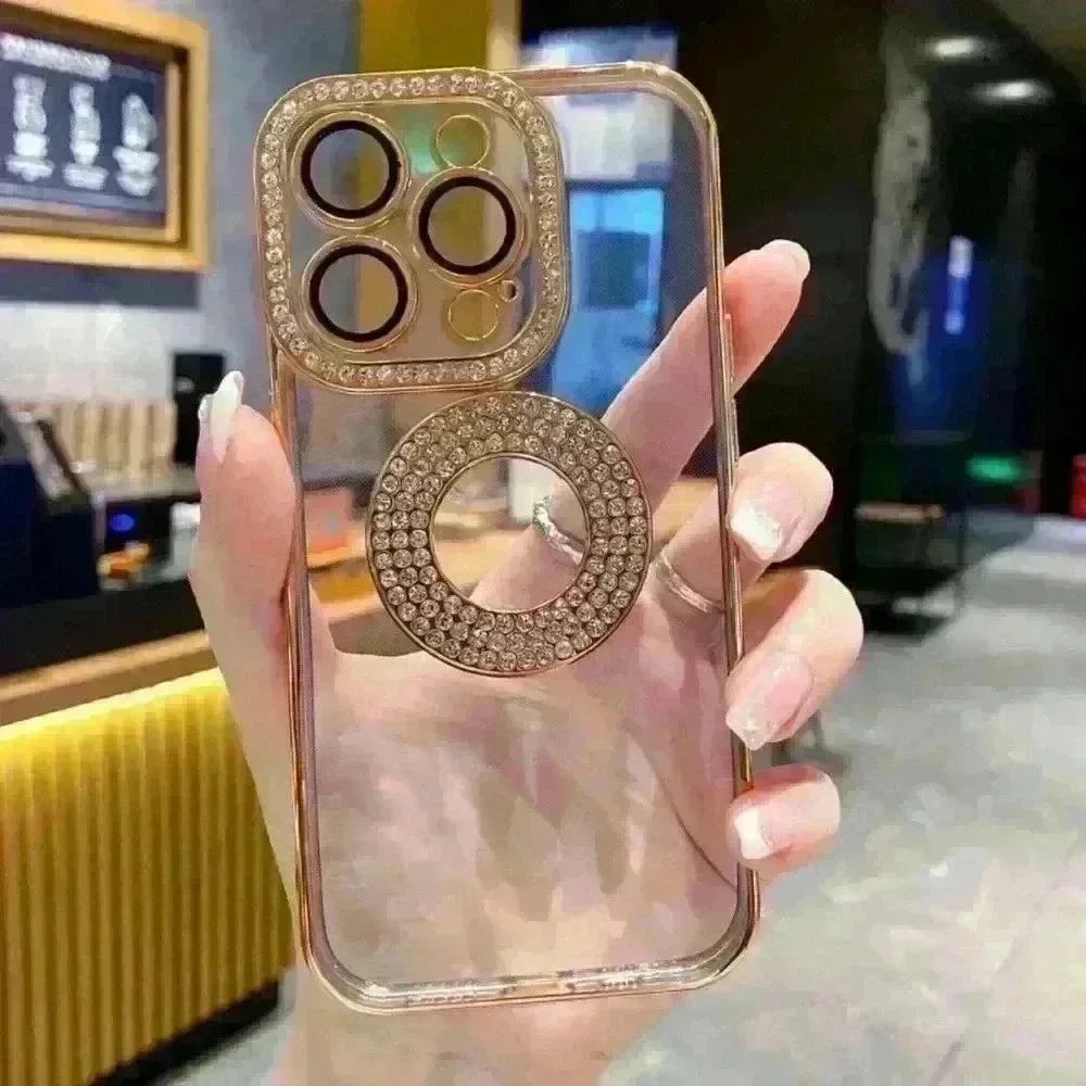 iPhone 14 Pro Diamond Case, Clear Glitter Shiny Shockproof